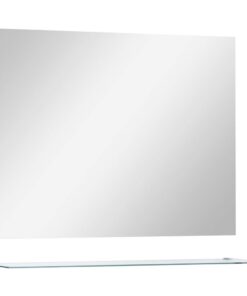 vidaXL Wandspiegel met schap 80x60 cm gehard glas