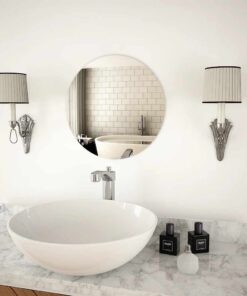 vidaXL Wandspiegel rond 40 cm glas