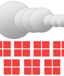 vidaXL Wandspiegelset rond glas 7-delig