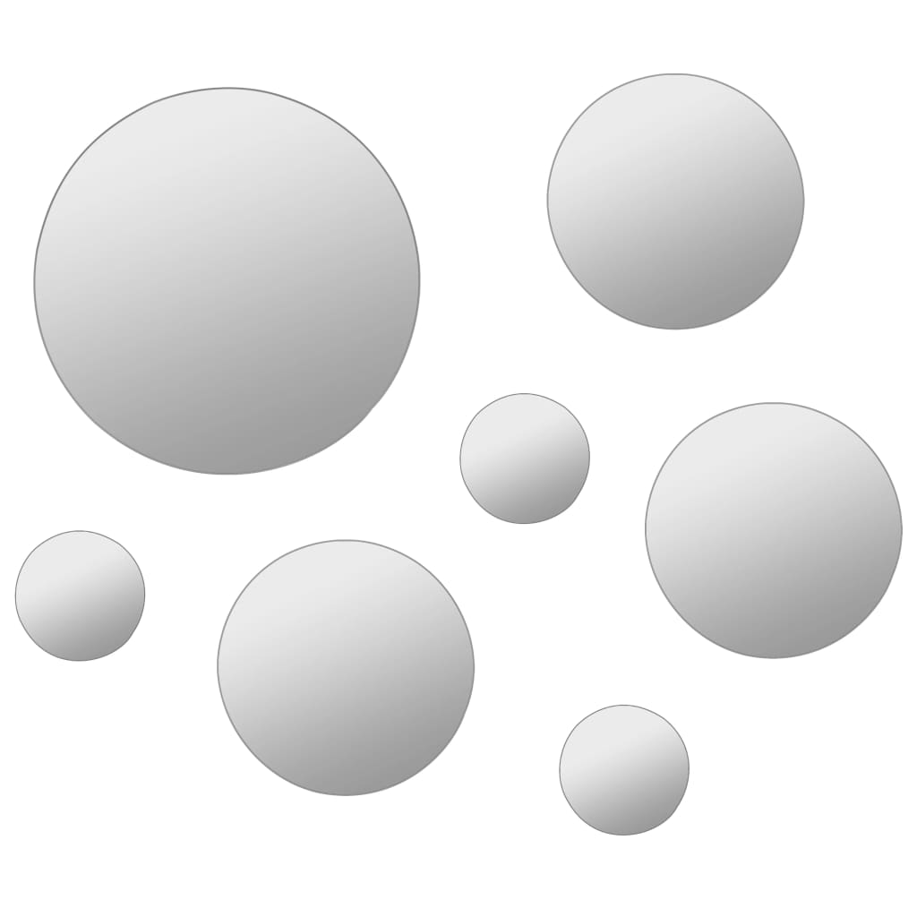 vidaXL Wandspiegelset rond glas 7-delig - Afbeelding 3