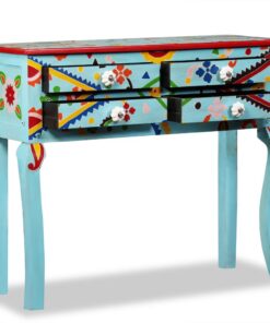 vidaXL Wandtafel handgeschilderd massief mangohout blauw