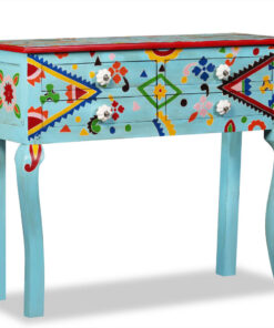 vidaXL Wandtafel handgeschilderd massief mangohout blauw