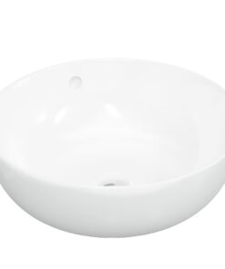 vidaXL Wasbak 44x17 cm rond keramiek wit