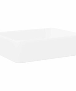 vidaXL Wasbak 48x37x13 rechthoekig keramiek wit