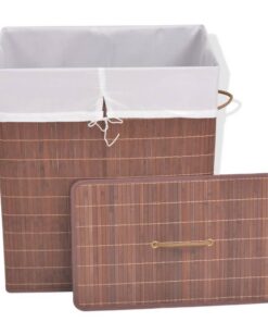 vidaXL Wasmand rechthoekig bamboe bruin