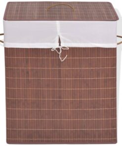 vidaXL Wasmand rechthoekig bamboe bruin