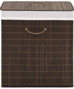 vidaXL Wasmand rechthoekig bamboe donkerbruin