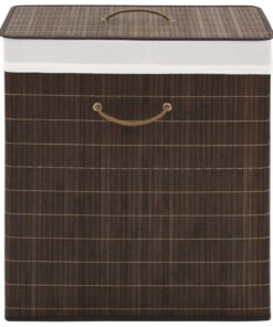 vidaXL Wasmand rechthoekig bamboe donkerbruin
