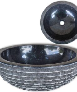 vidaXL Wastafel 40 cm marmer zwart