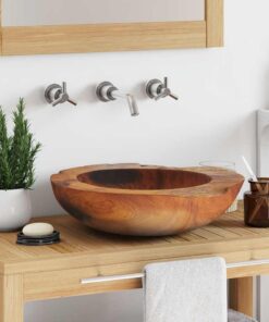 vidaXL Wastafel 45 cm massief teakhout