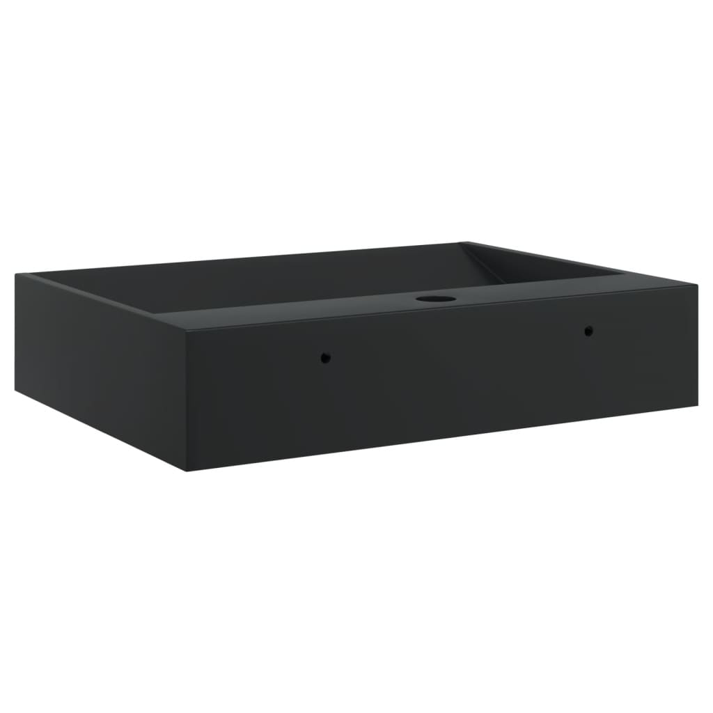 vidaXL Wastafel 50x38x11 cm gegoten mineraal/marmer matzwart - Image 6