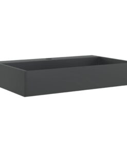 vidaXL Wastafel 60x38x11 cm gegoten mineraal/marmer matzwart