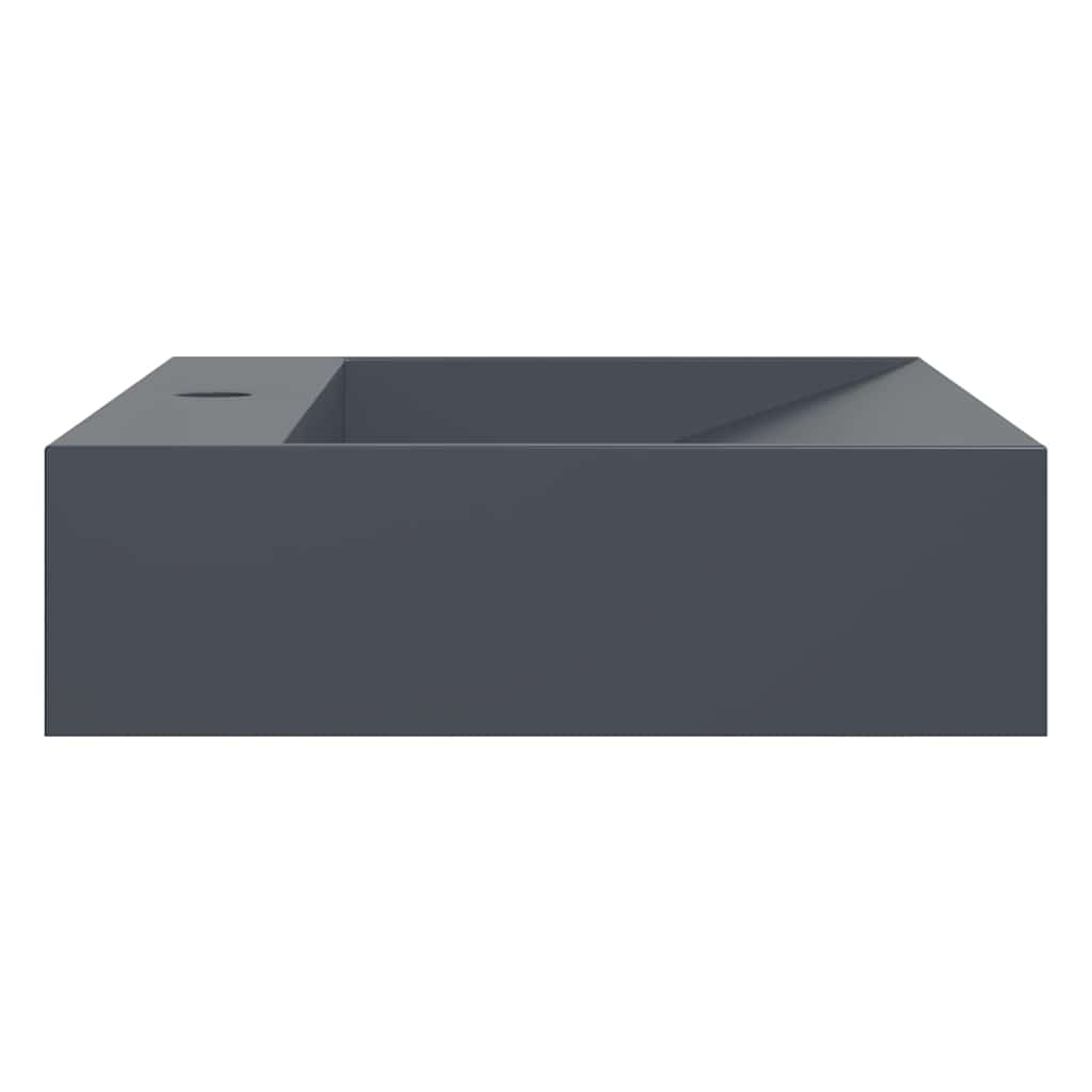 vidaXL Wastafel 60x38x11 cm mineraal gegoten/marmer gegoten antraciet - Image 5