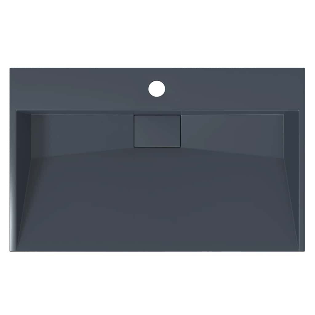 vidaXL Wastafel 60x38x11 cm mineraal gegoten/marmer gegoten antraciet - Image 7