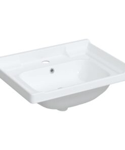 vidaXL Wastafel rechthoekig 61x48x23 cm keramiek wit