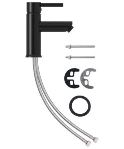 vidaXL Wastafelkraan 130x176 mm zwart