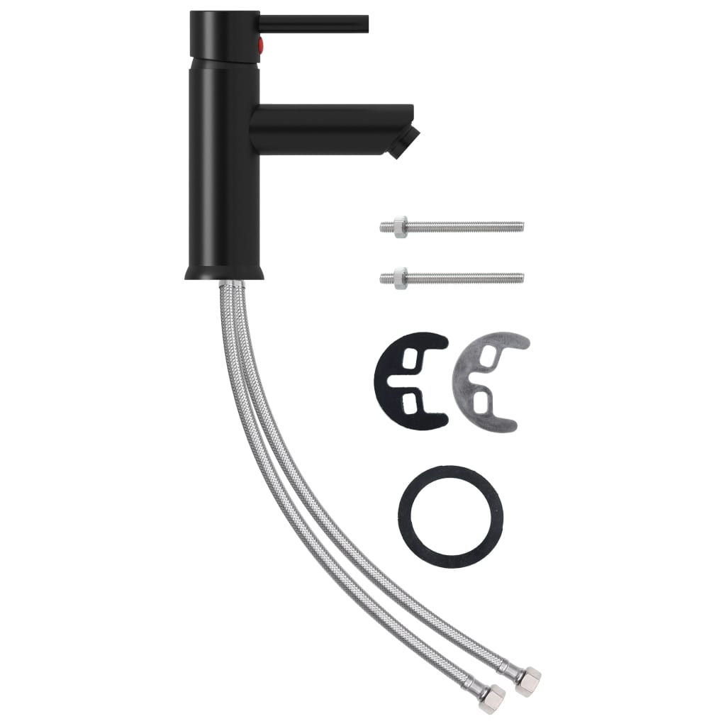 vidaXL Wastafelkraan 130x176 mm zwart
