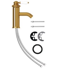 vidaXL Wastafelkraan 130x180 mm goudkleurig