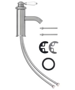 vidaXL Wastafelkraan 130x180 mm zilverkleurig