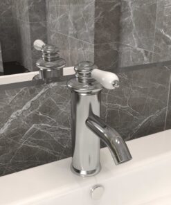 vidaXL Wastafelkraan 130x180 mm zilverkleurig