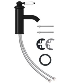 vidaXL Wastafelkraan 130x180 mm zwart