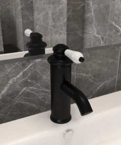vidaXL Wastafelkraan 130x180 mm zwart