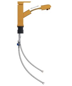 vidaXL Wastafelkraan met uittrekfunctie 157x172 mm goudkleurig