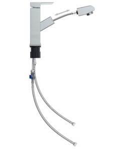 vidaXL Wastafelkraan met uittrekfunctie 157x172 mm verchroomd