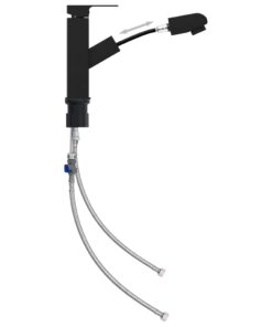vidaXL Wastafelkraan met uittrekfunctie 157x172 mm zwart