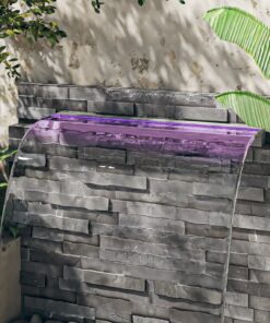 vidaXL Watervaloverlaat met RGB LED's 108 cm roestvrij staal