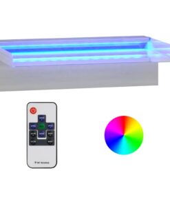 vidaXL Watervaloverlaat met RGB LED's 30 cm roestvrij staal