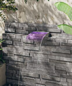 vidaXL Watervaloverlaat met RGB LED's 30 cm roestvrij staal