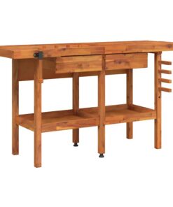 vidaXL Werkbank met lades en bankschroeven 162x62x83 cm acaciahout