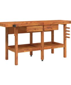 vidaXL Werkbank met lades en bankschroeven 192x62x83 cm acaciahout