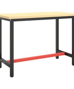 vidaXL Werkbankframe 110x50x79 cm metaal matzwart en matrood