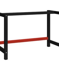 vidaXL Werkbankframe 120x57x79 cm metaal zwart en rood