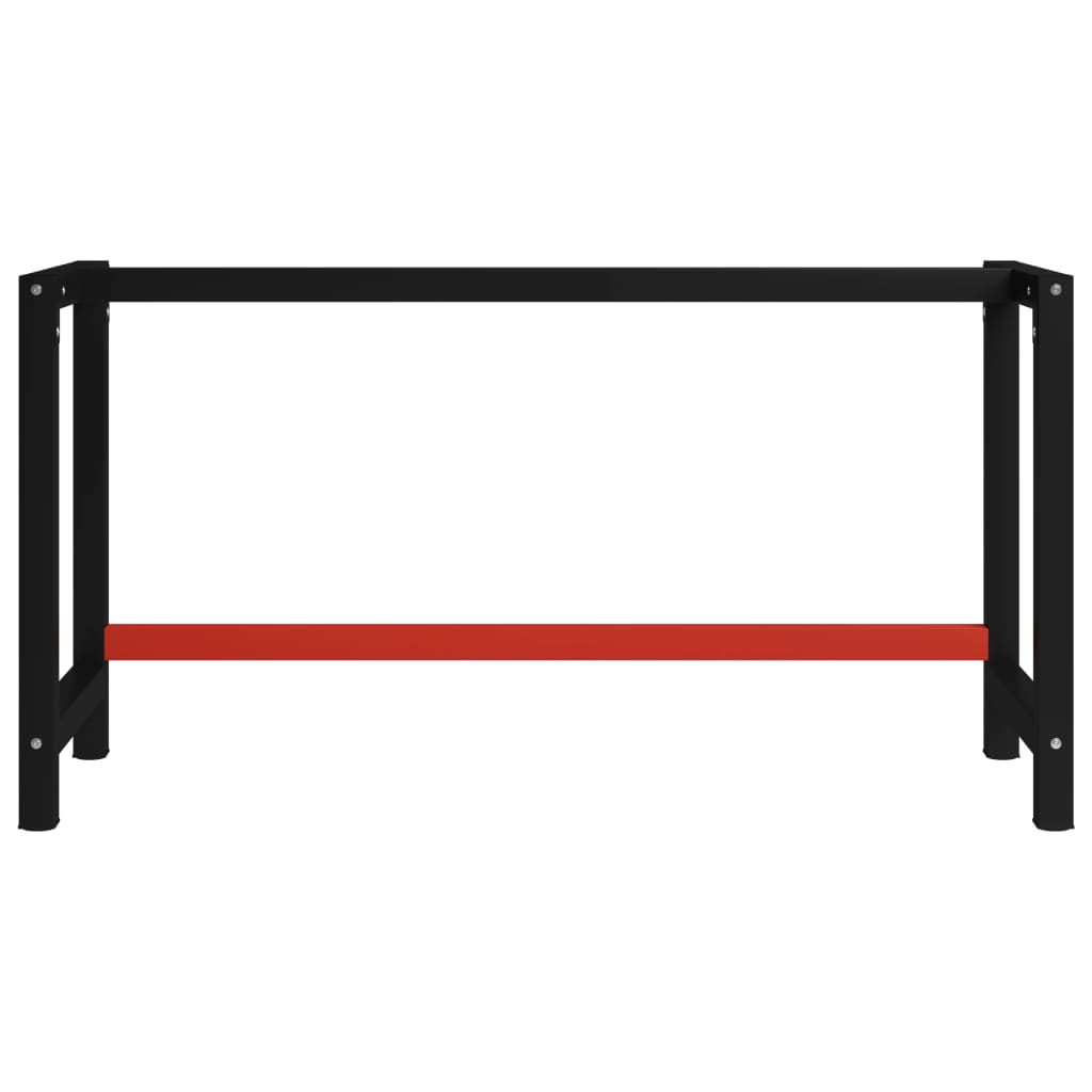 vidaXL Werkbankframe 150x57x79 cm metaal zwart en rood