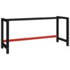 vidaXL Werkbankframe 175x57x79 cm metaal zwart en rood