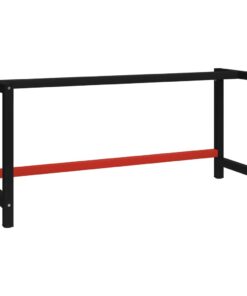 vidaXL Werkbankframe 175x57x79 cm metaal zwart en rood