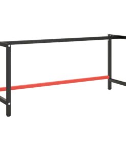 vidaXL Werkbankframe 180x57x79 cm metaal matzwart en matrood