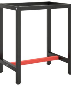 vidaXL Werkbankframe 70x50x79 cm metaal matzwart en matrood