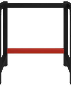 vidaXL Werkbankframe 80x57x79 cm metaal zwart en rood