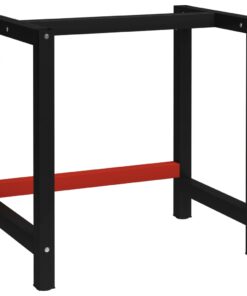 vidaXL Werkbankframe 80x57x79 cm metaal zwart en rood