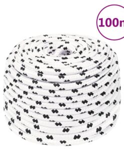 vidaXL Werktouw 10 mm 100 m polyester wit