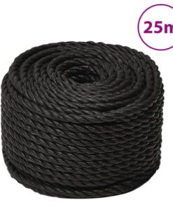 vidaXL Werktouw 10 mm 25 m polypropeen zwart