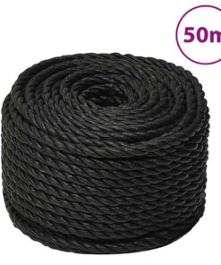 vidaXL Werktouw 10 mm 50 m polypropeen zwart