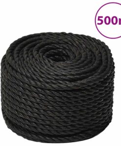 vidaXL Werktouw 10 mm 500 m polypropeen zwart