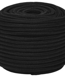 vidaXL Werktouw 12 mm 25 m polyester zwart