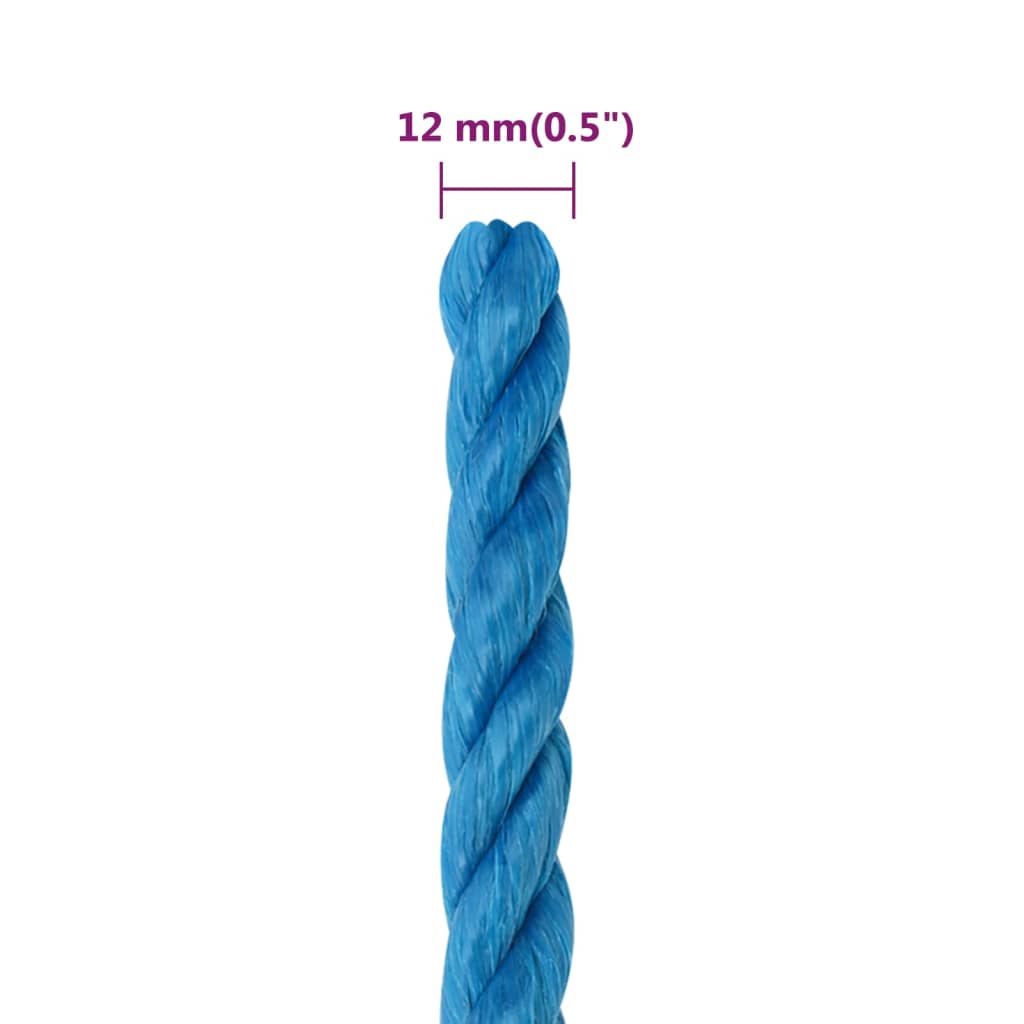 vidaXL Werktouw 12 mm 25 m polypropeen blauw - Afbeelding 6
