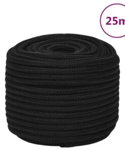 vidaXL Werktouw 14 mm 25 m polyester zwart